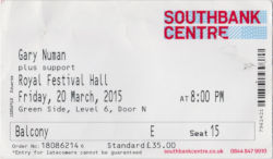 London RFH Ticket 2015